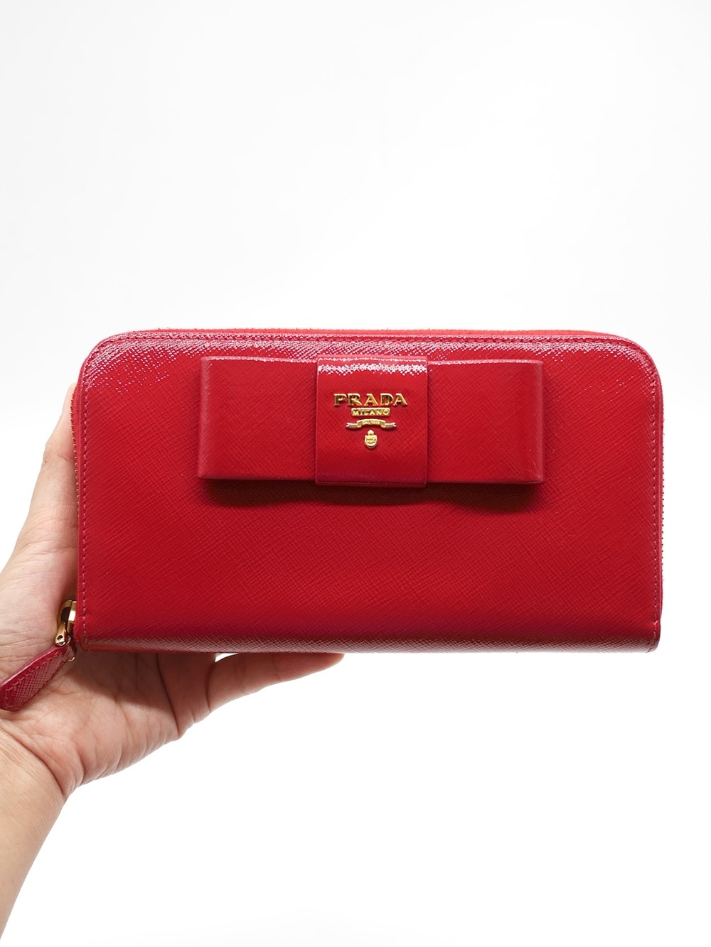 🍓PRADA Saffiano Red Wallet - Picture 2 of 13